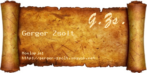 Gerger Zsolt névjegykártya